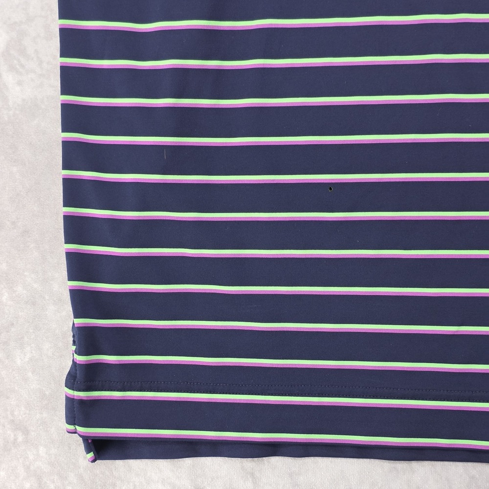 FootJoy FJ Mens XL Performance Golf Polo Shirt Striped Navy Pink Green Outdoor - Picture 5 of 10